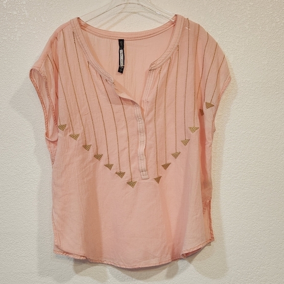 Plenty by Tracy Reese for Anthropology Women's Embroidered Henley - Picture 2 of 7